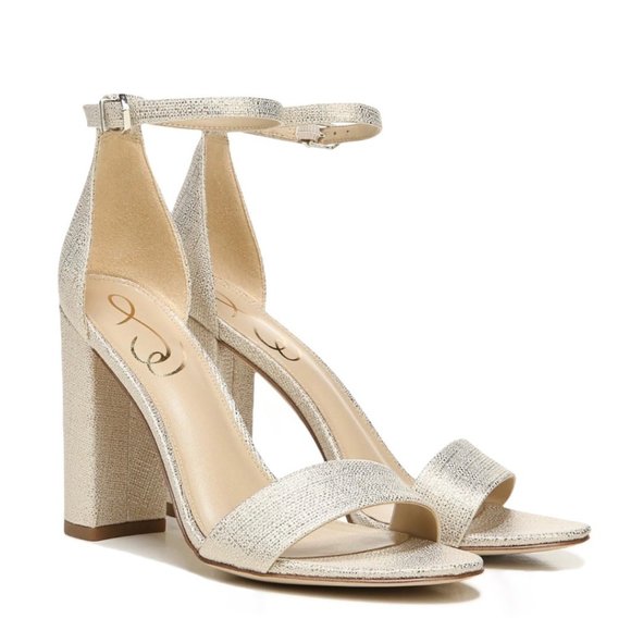 Sam Edelman Yaro Ankle Strap Sandal in Light Gold Size 9 - Picture 1 of 11